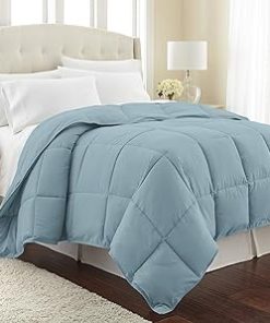 1 Piece Box Stitched Comforter with Corner Tabs 100% Pure Natural Cotton 500 GSM Ultra Soft Fluffy Light Weight Ultimate Design Long Lasting Quilted-Cal-King/King | Sky Blue Only Comforter