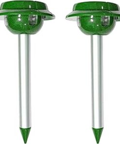 (2 Pack) Professional Solar MOLE & Snake Repellent, Gopher Mole Snake Scorpion Worm etc. Detterent, Keep The pests Away from Your Property Within 2-4 Weeks, Whole Year Full Warranty!
