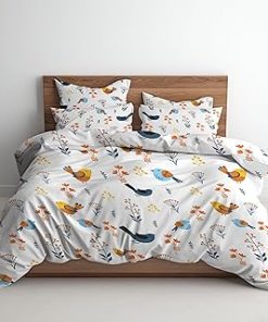 100% Egyptian Cotton Printed Duvet Cover Set 1000 Thread Count Oversized King Luxurious Duvet Cover Set of 3, Breathable, & Durable Set Hotel Quality, Super Soft Comfy All Season - White