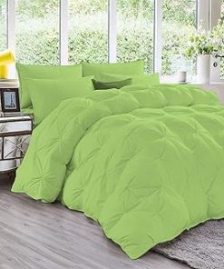 1 Piece Luxury Pinch Pleated Comforter Premium Super Soft 550 GSM All Season Pintuck 1200 Thread Count 100% Egyptian Cotton Super Soft, King/California King Size - Sage Color