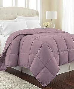 1 Piece Box Stitched Comforter with Corner Tabs 100% Pure Natural Cotton 500 GSM Ultra Soft Fluffy Light Weight Ultimate Design Long Lasting Quilted-Cal-King/King | Lavender Only Comforter