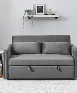 104” Cloud Sectional Couch with L-Shape Chaise, Modular Sofa with Deep Seat, Modern Oversized Fluffy Couch with Sleeper Chaise, Corduroy Sofa Bed, Minimalist Sofa Couches(Dark Grey)