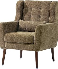 Yoluckea Swivel Chair, Round Accent Sofa Chair, Club 360 Degree Swivel Barrel Chair, Modern Leisure Teddy Fabric Arm Chair for Nursery, Living Room, Bedroom, Office (Green)